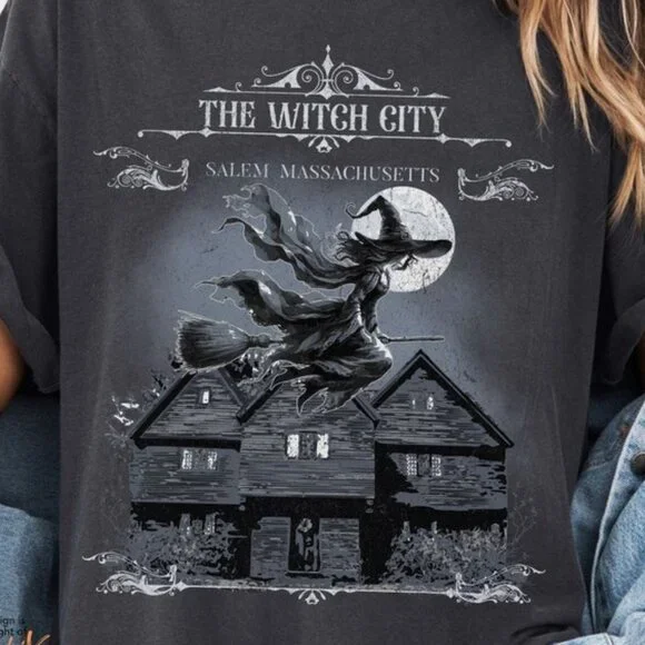 Halloween Shirt, Salem Massachusetts Shirt, Salem Witch tshirt - Picture 2 of 4